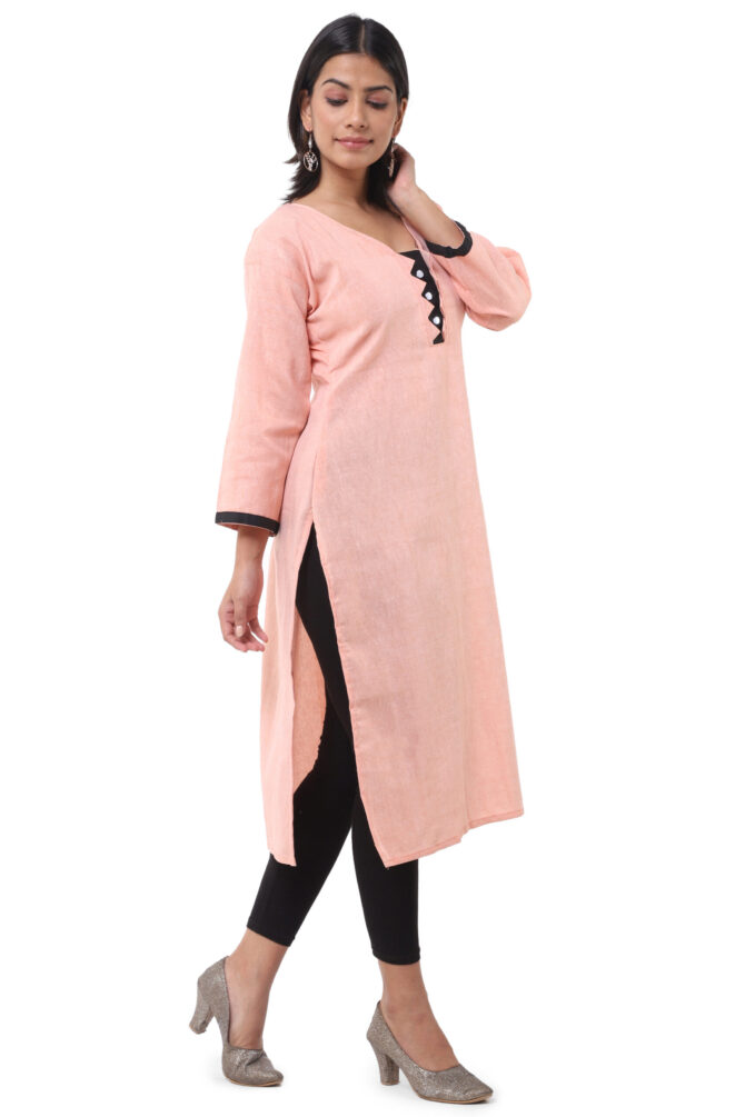 Peach Black Kurti - Image 2