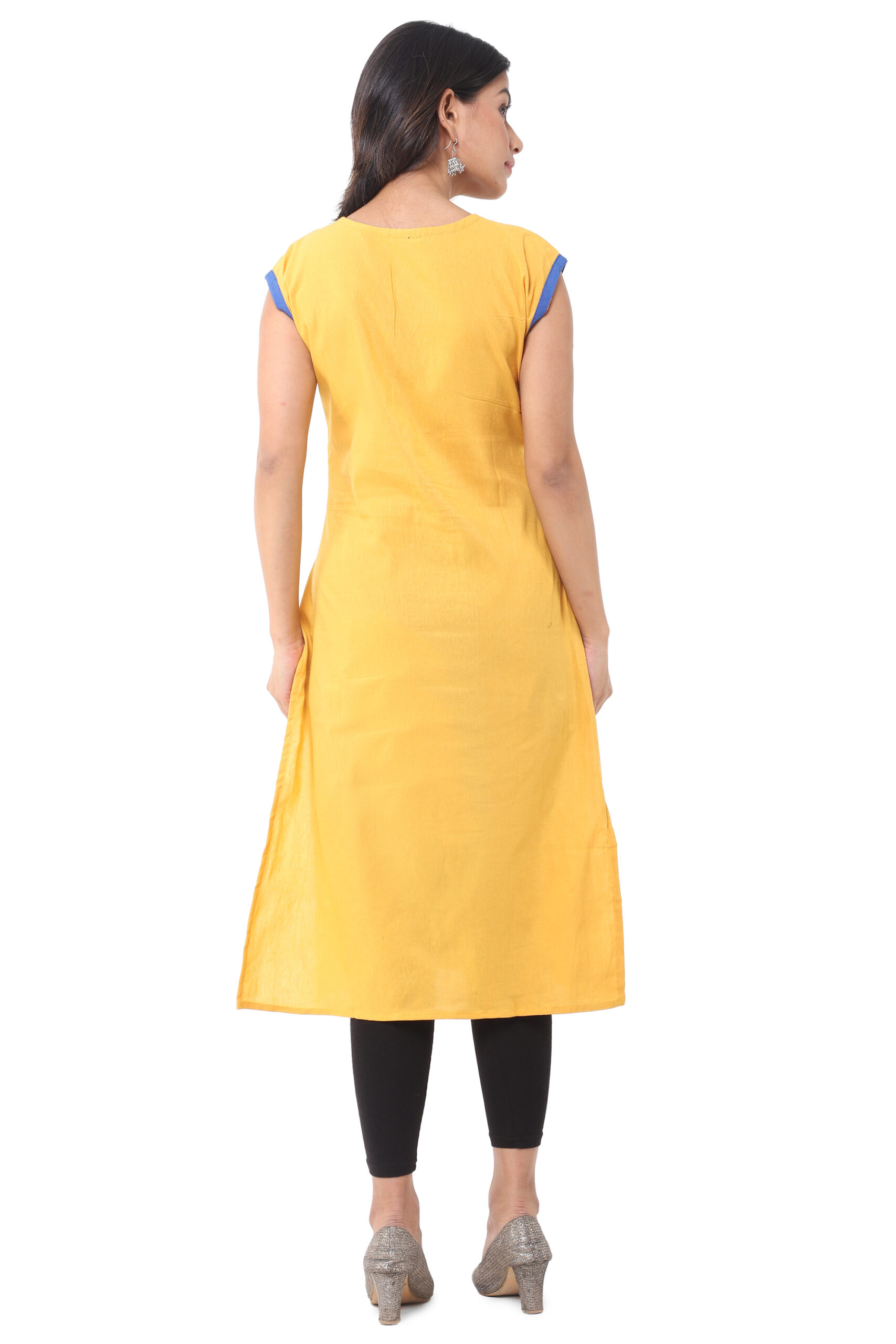 Mustered V-Neck Kurti - Image 3